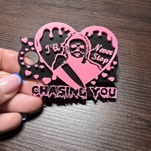 Pink and Black Heart 40 oz stanley topper